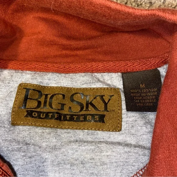 Big Sky Outfitters Men’s Rust Brown Full Zip Casual Track Style Jacket Size Med - Picture 5 of 11